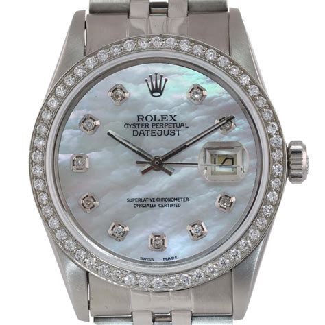 diamond rolex date just|Rolex 36mm Datejust diamond bezel.